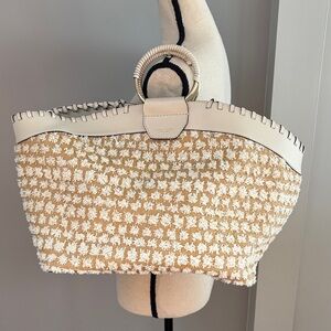 Henri Bendel Tan and Cream Tote
